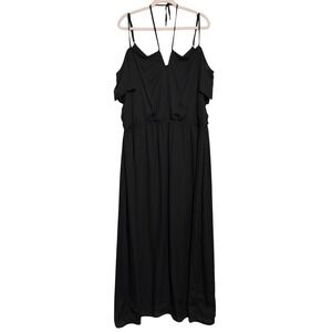 City Chic Black Halter Maxi Dress Size XXL